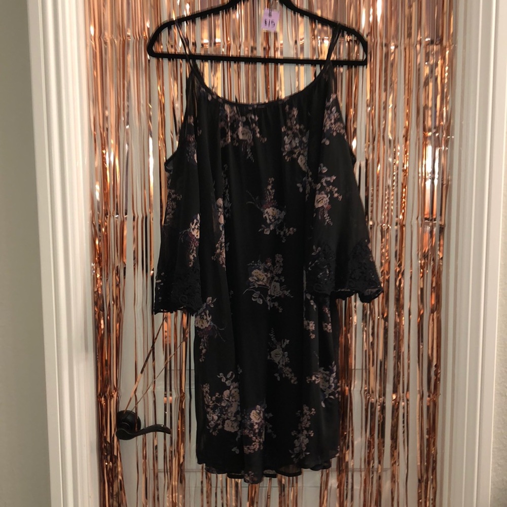 Black dress with flower print